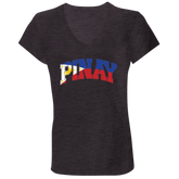 Pinay with Flag Embedded Ladies' Jersey V-Neck T-Shirt